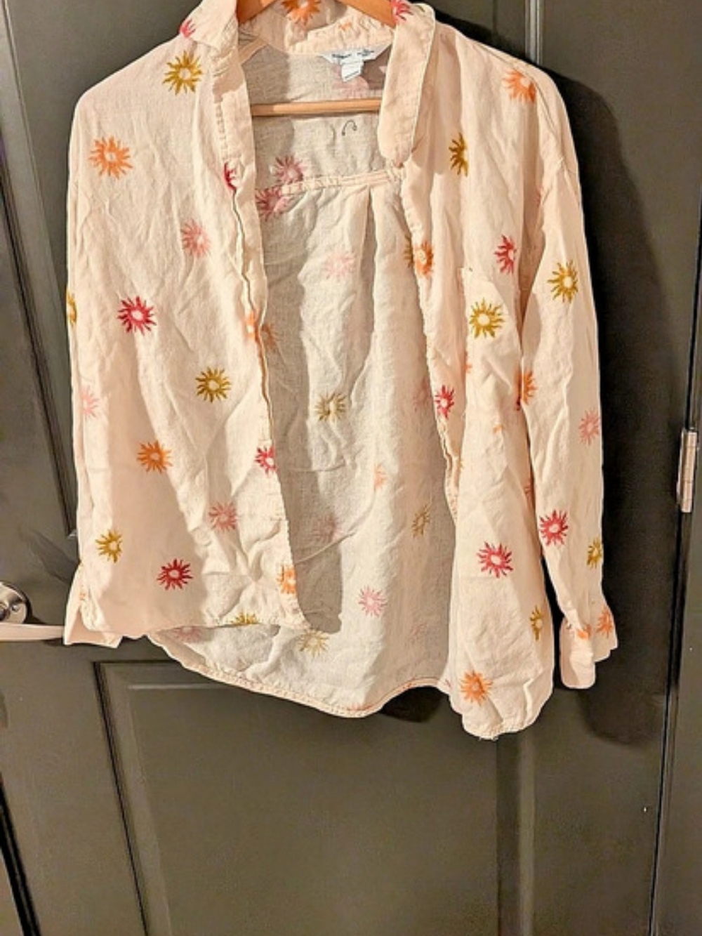 Old Navy The Boyfriend Shirt Floral Button Down Shirt Size Medium